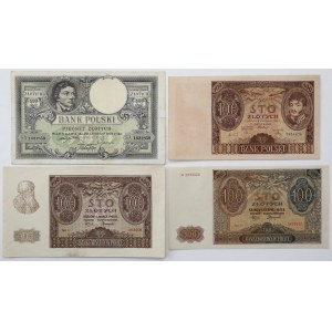 100 a 500 zlotých 1919-1941 - sada (4ks)
