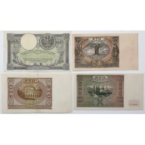 100 a 500 zlotých 1919-1941 - sada (4ks)