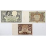 50, 100 and 500 gold 1919-1932 - set (3pcs)