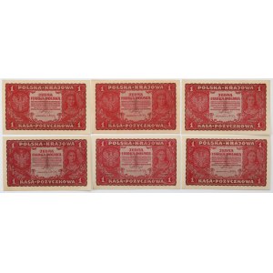 1 mkp 1919 August - various series - set (6pcs)