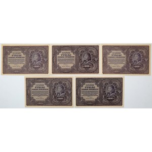 1,000 mkp 1919 August - various series - set (5pcs)