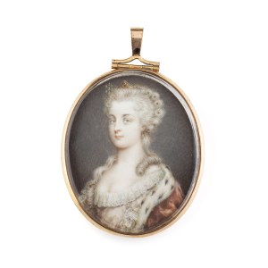 Miniatúra na kosti, portrét Marie Leszczyńskej (18./19. storočie), 18./19. storočie.