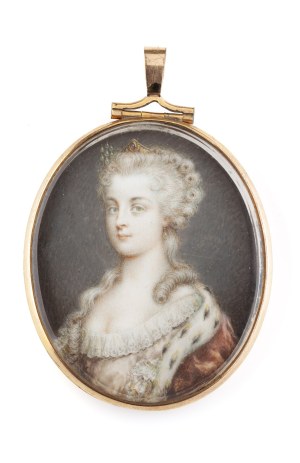 Miniature on bone, portrait of Maria Leszczynska (18th/19th century), 18th/19th century.