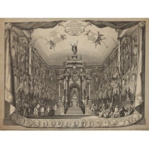 Castrum doloris on display at the exequies for Augustus II at the Hofkirche in Dresden (view from the entrance), 1733