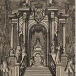 Castrum doloris on display at the exequies for Augustus II at the Hofkirche in Dresden (view from the entrance), 1733