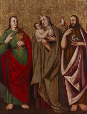 unknown, Sacra Conversazione (Hodegetria, St. John and St. John the Baptist), 16th/17th c.