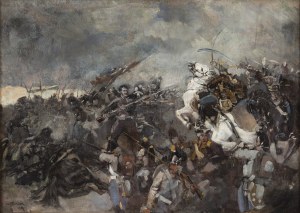 Waclaw Pawliszak (1866 Warsaw - 1905 Warsaw), Prince Józef Poniatowski at Raszyn, 1887