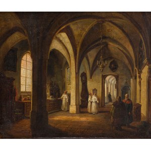 Aleksander Gryglewski, according to (1833 Brzostek - 1879 Gdansk), Interior of the sacristy of the church of the Dominican Friars in Cracow.