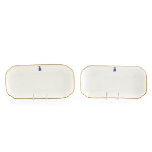 Para półmisków z herbem 'Dołęga' (Ćmielów, Fabryka Porcelany i Wyrobów Ceramicznych SA), lata 20. XX w.