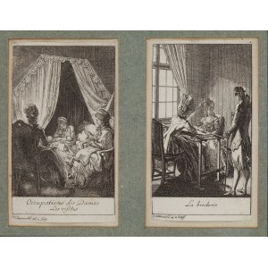 Daniel Chodowiecki (1726 Gdańsk - 1801 Berlin), Zajęcia damy - dwie prace, 1780
