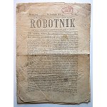 ROBOTNIK. Organ of the Polish Socialist Party. W-wa, December 30, 1901. no. 43. format 21/29 cm. p. 10. broch...