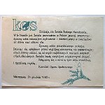 [KOS]. Printed Christmas greetings from the underground KOS Social Resistance Committee. Text ...