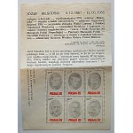 [STAMPS]. Block of 6 stamps with images of Jozef Pilsudski from different periods of his life....