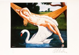 Rafal Olbinski (b. 1943), Leda and the Swan, 2025