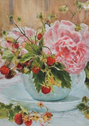 Ida Perens, Peonie i poziomki, 2022