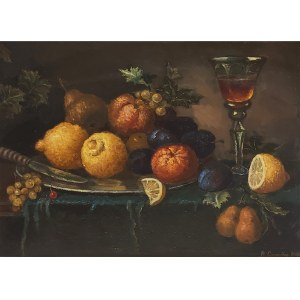 Swiridov V. D., Nature morte aux fruits et au vin