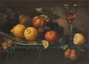 Swiridov V. D., Still life with fruit and wine