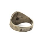 Patriotic signet ring with an eagle on a white and red field