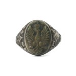 Patriotic signet ring with eagle