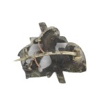 Patriotic brooch with symbols Faith Hope Love - Cross Anchor Heart