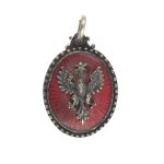 Patriotic jewelry, pendant in the form of a decorative oval shield