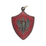 Patriotic jewelry, pendant in the form of a decorative shield