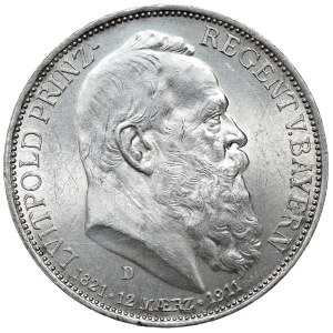 Germany, Bavaria, 3 marks 1911 D, Munich