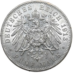Niemcy, Prusy, Wilhelm II, 5 marek 1913 A, Berlin