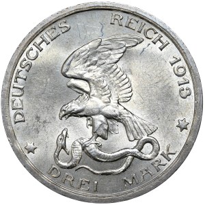 Deutschland, Preußen, 3 Mark 1913, 100. Jahrestag des Sieges bei Leipzig