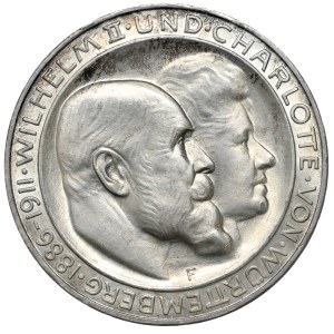 Deutschland, Württemberg, 3 Mark 1911 F, Stuttgart, 25. Hochzeitstag