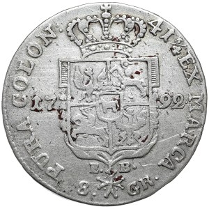 Stanisław August Poniatowski, dwuzłotówka 1792 EB, Warszawa