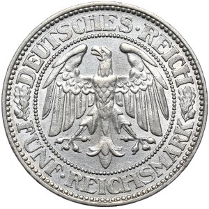 Germany, Weimar Republic, 5 marks 1929 A, Berlin, Oak Tree