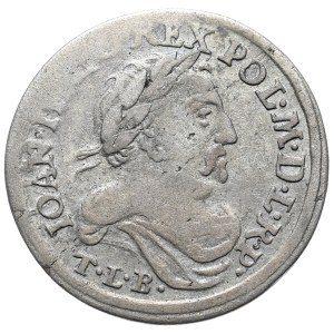 Jan III Sobieski, szóstak 1680, Kraków, kropki/rozetki po bokach korony na rewersie.