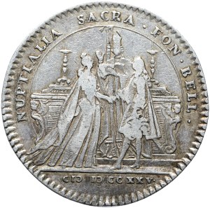 Polsko, Francie, Marie Leszczyńska a Ludvík XV, svatební žeton 1725