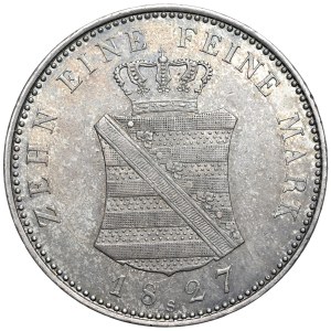 Sachsen, Friedrich August als König, Taler 1827 S, Dresden, letzter Jahrgang