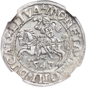 Sigismond II Auguste, demi-penny 1547, Vilnius, LI/LITVA