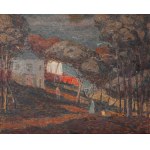 Zdzisław Sikorski (1913 - 1978 ), Pejzaż z architekturą, 1948 (?)