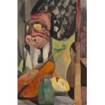 Hanna Pachniewska-Betley (1910 - 1987), Kompozycja ze skrzypcami i maską, 1951