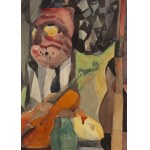 Hanna Pachniewska-Betley (1910-1987), Composizione con violino e maschera, 1951