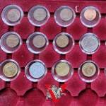 6 coin / medal pallets plus 64 coins in caps ! lots of mint