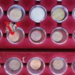 6 coin / medal pallets plus 64 coins in caps ! lots of mint