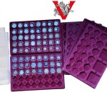6 coin / medal pallets plus 64 coins in caps ! lots of mint