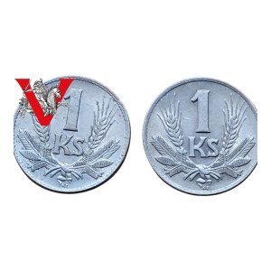 Fascist Slovakia , 1939-1945, 2 x 1 Crown 1940 and 1941 , Minted