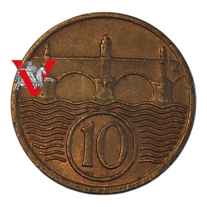 Czechosłowacja I Republika , 10 Halier 1938, Halerzy, UNC , Mennicze