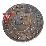 Fascist Slovakia, 20 Halierov 1942 , Halerzy, Super Condition, Aluminum