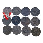 II RP , Los 12 x 5 Groszy, schöner Zustand