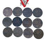 II RP , Los 12 x 5 Groszy, schöner Zustand