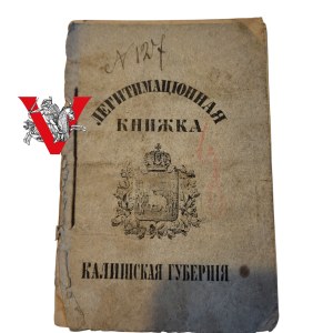 Legitimation - nobleman's identity card from the time of partitions, 19th century / Kaliska Gubernia - Russian Empire