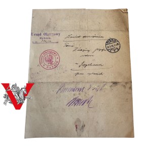 Rybnik Szczerbice Manor, District Office 1926, Letter to Józef Zielazny