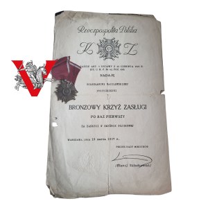 II RP, Bronze Cross of Merit + Diploma of Awarding, Colonel Boleslaw Wasilewski, 2 x Virtuti Militari